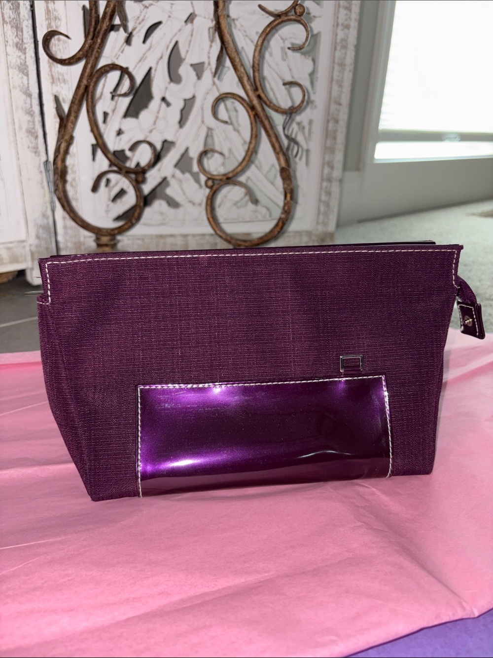 Estée Lauder Wine Purple cosmetic makeup bag